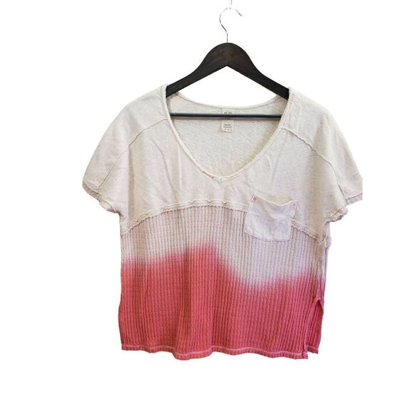 Free People Sundial Dip Dye Tee Thermal Tee size XS - Picture 1 of 13